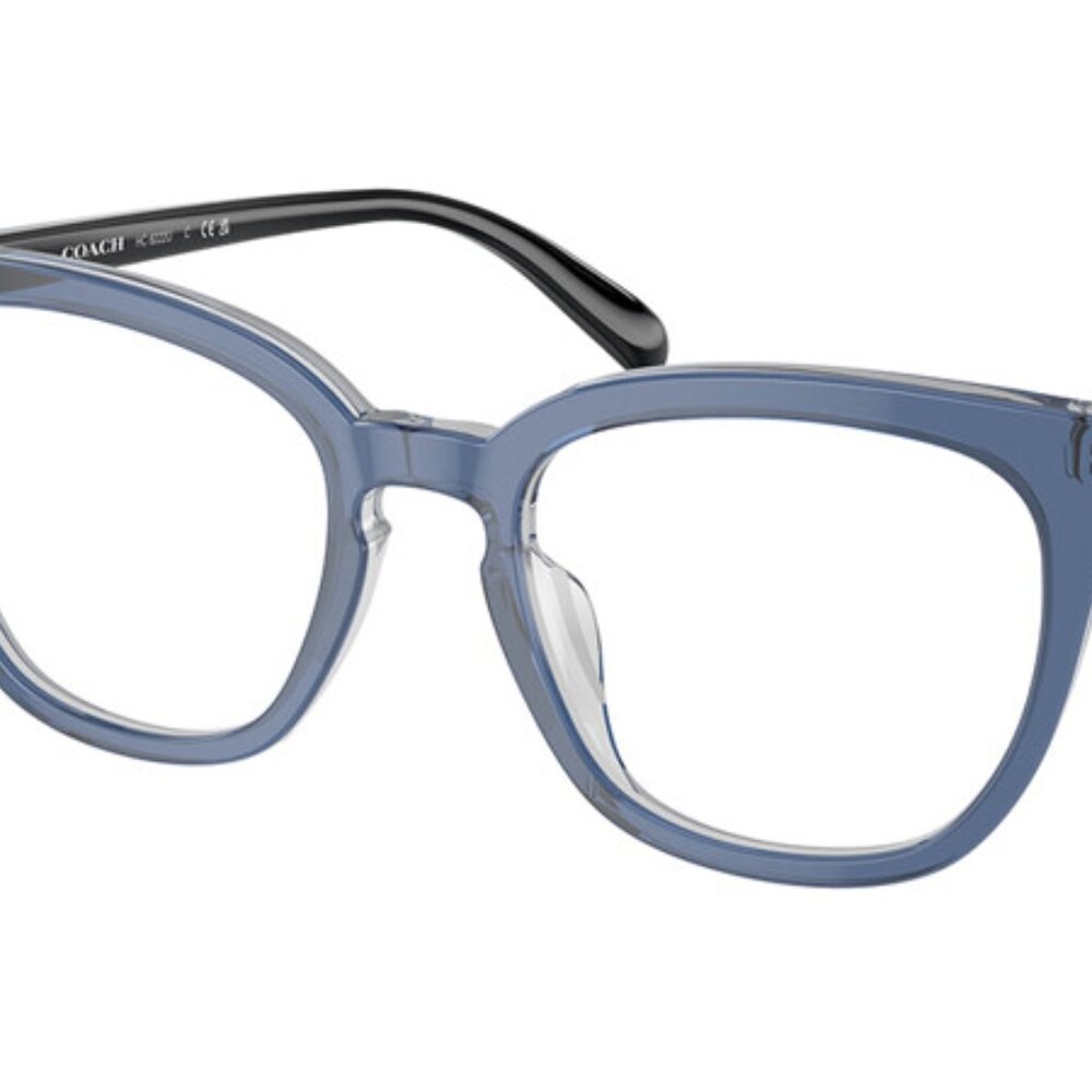 Coach Transparent Blue Square Eyeglass Frames